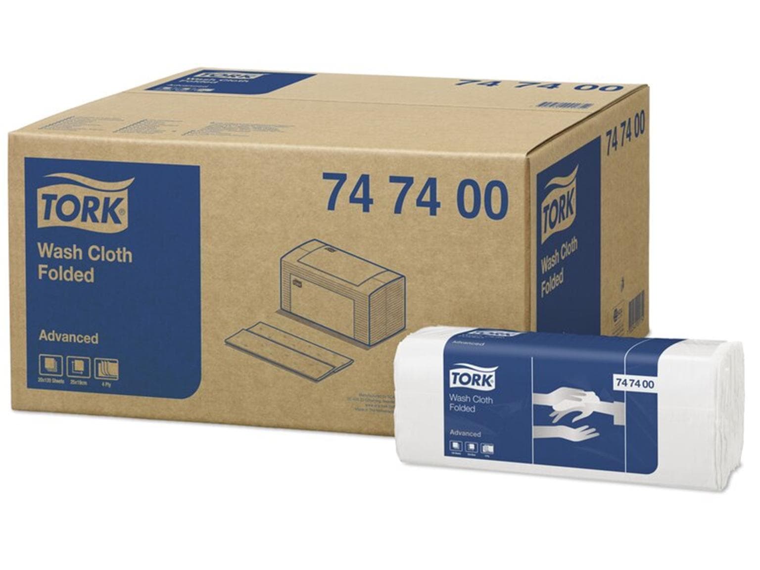 Waschtücher Advanced Tork weiss, 19 x 25 cm, 4-lagig