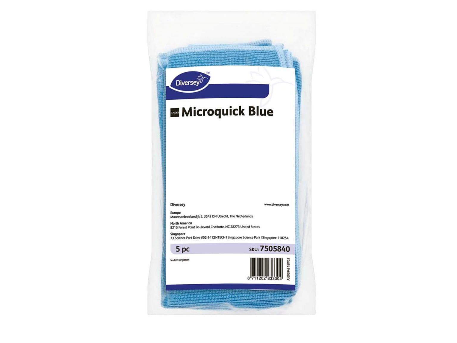 Oberflächentücher TASKI microquick, blau 40 x 40 cm, waschbar bis 95°C