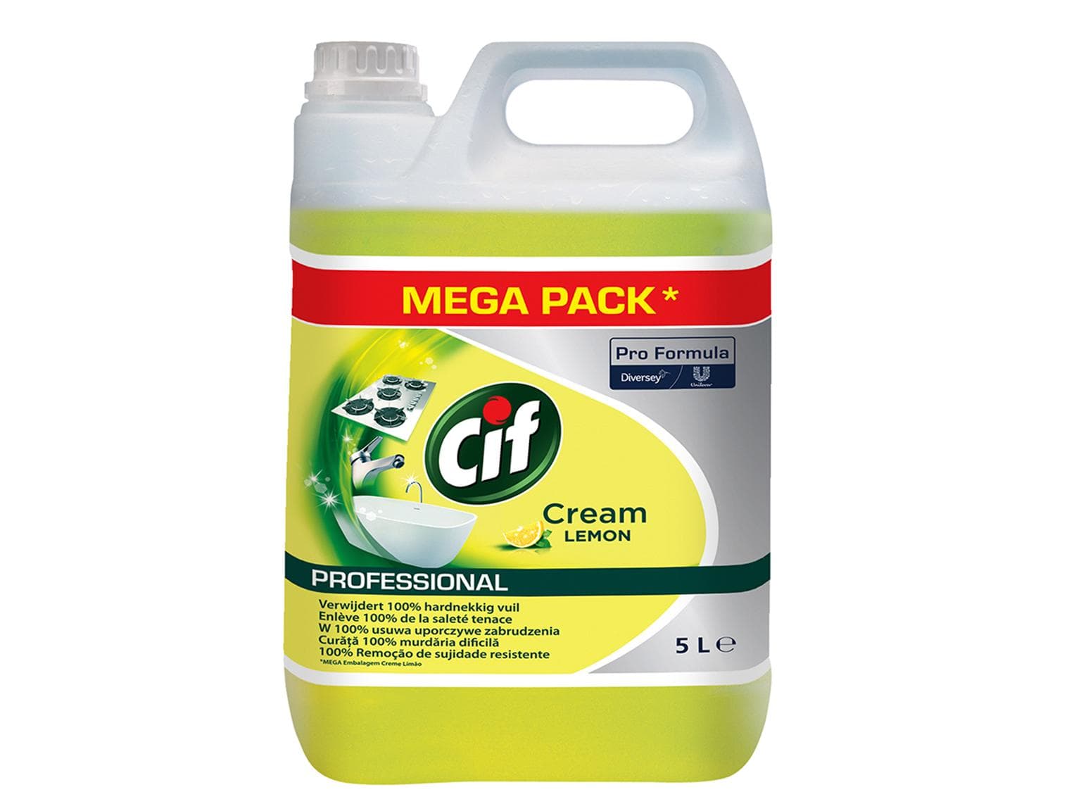 Cif Professional Crème Lemon, leistungs- fähiger Reiniger für hartnäckige und