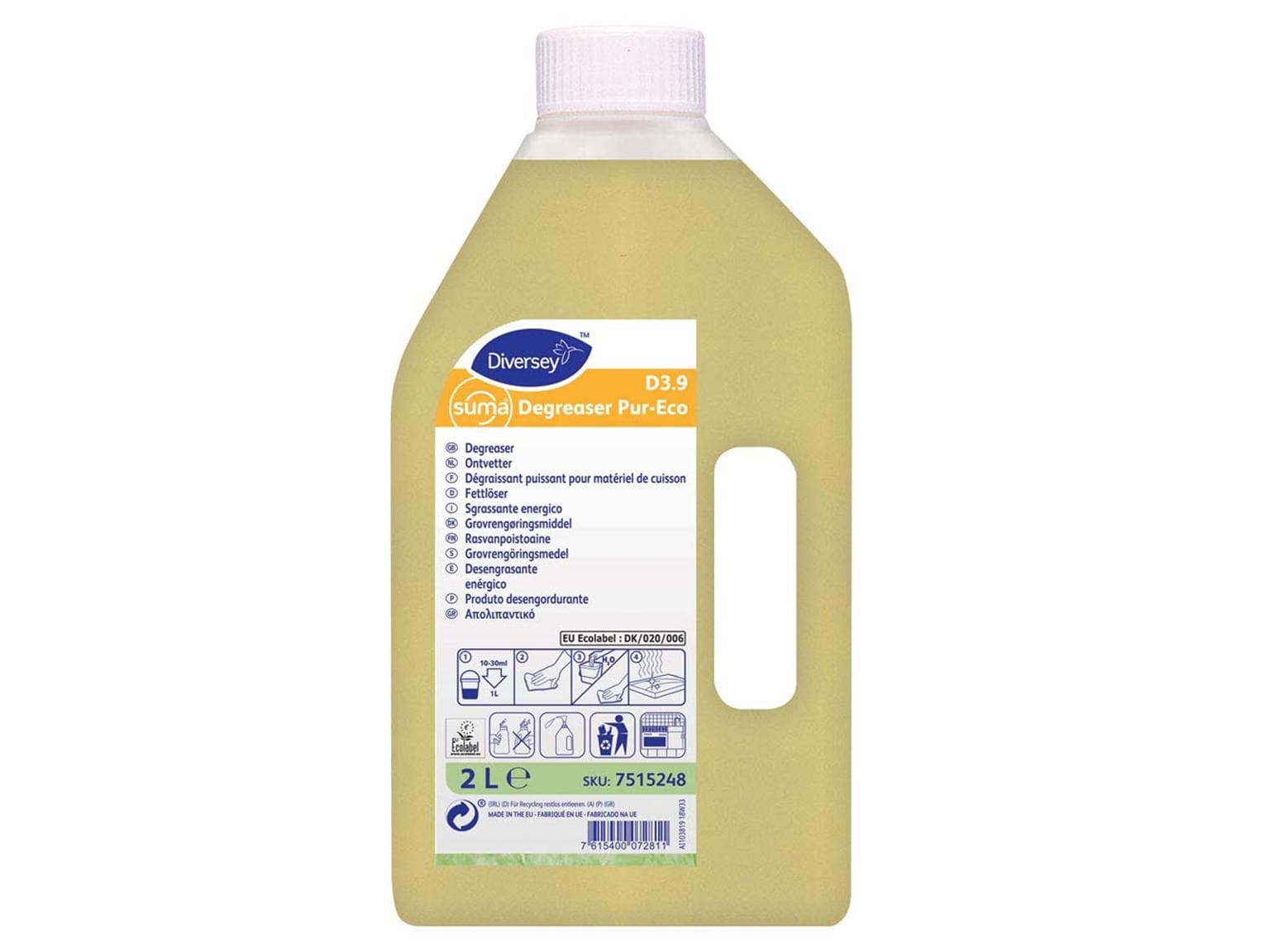 Fettlöser SUMA Degreaser Pur-Eco D3.9, 6 x 2L Flasche
