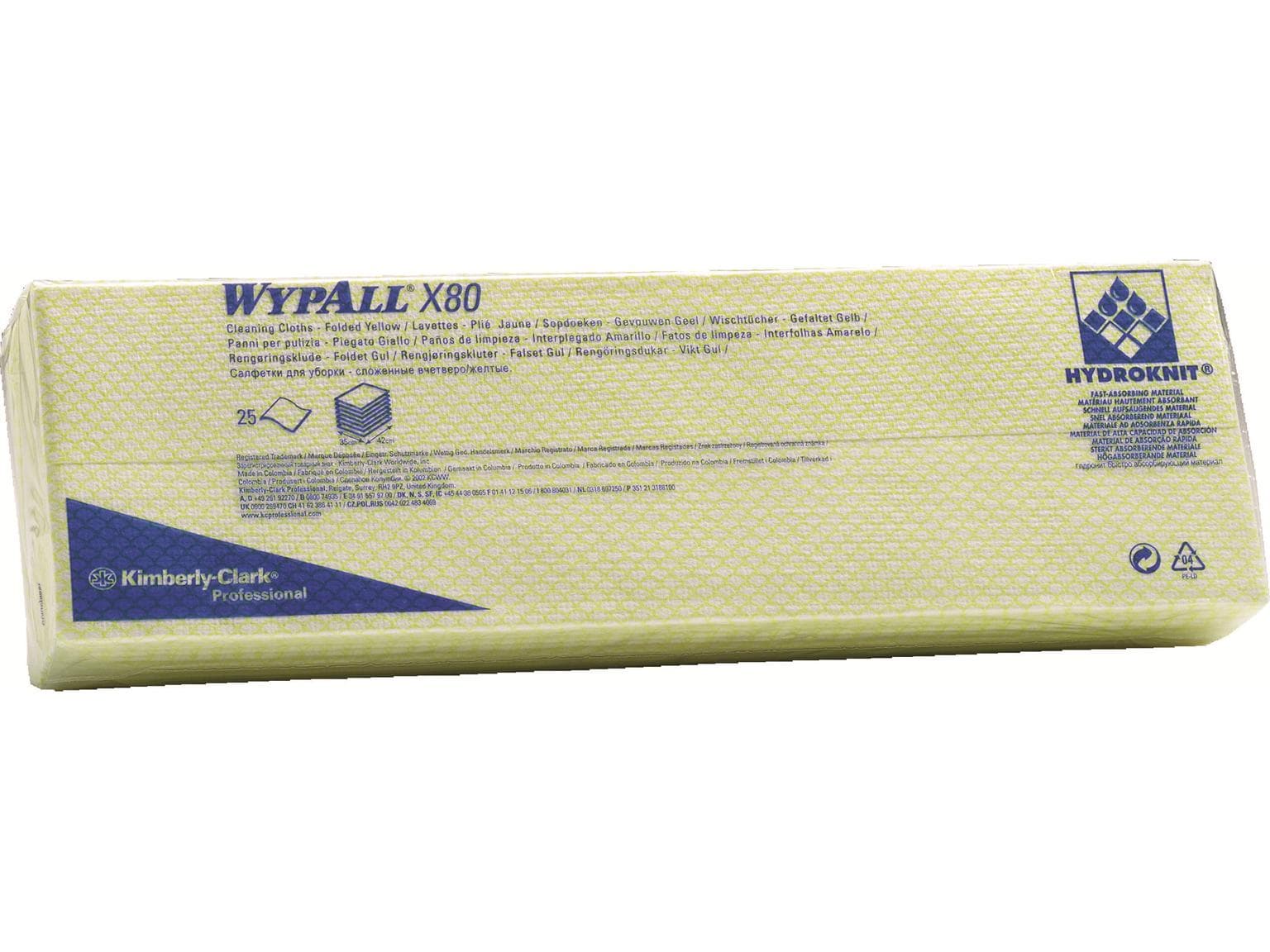 Putztücher Wypall X80 gelb 35 x 42 cm geprägt Interfold