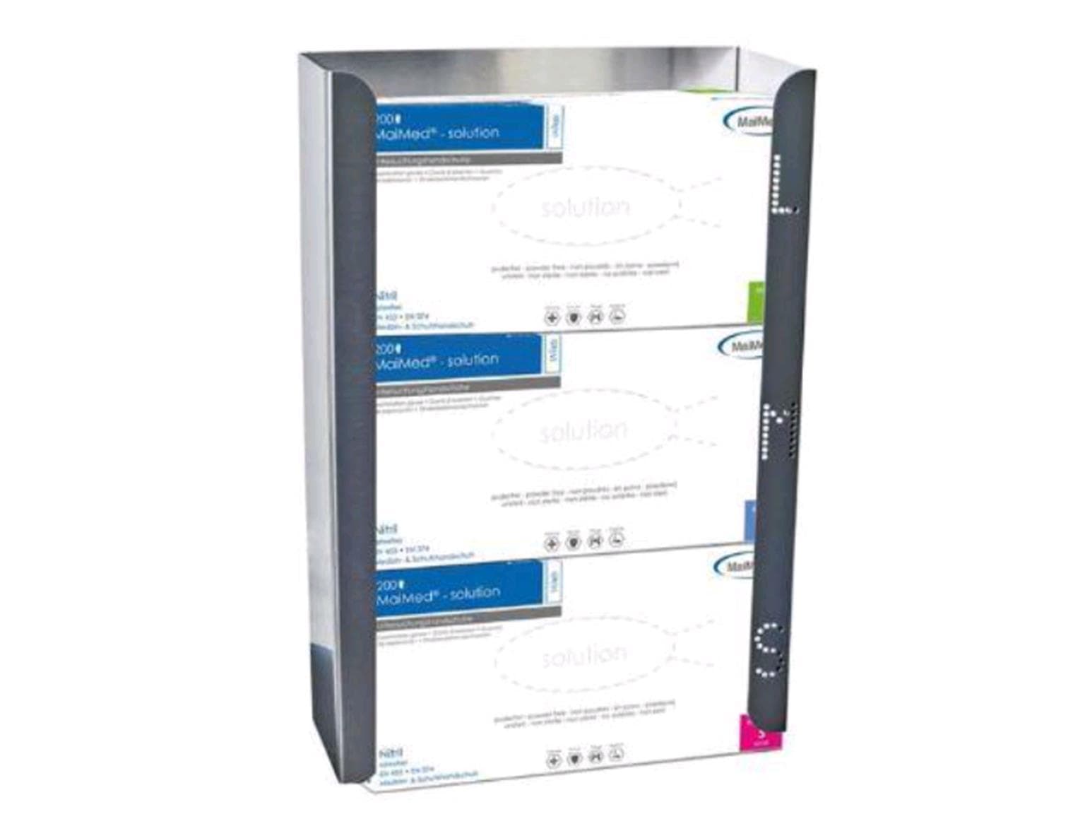 Handschuhspender aus Edelstahl, für 3 Handschuhboxen, inkl. Befestigung-