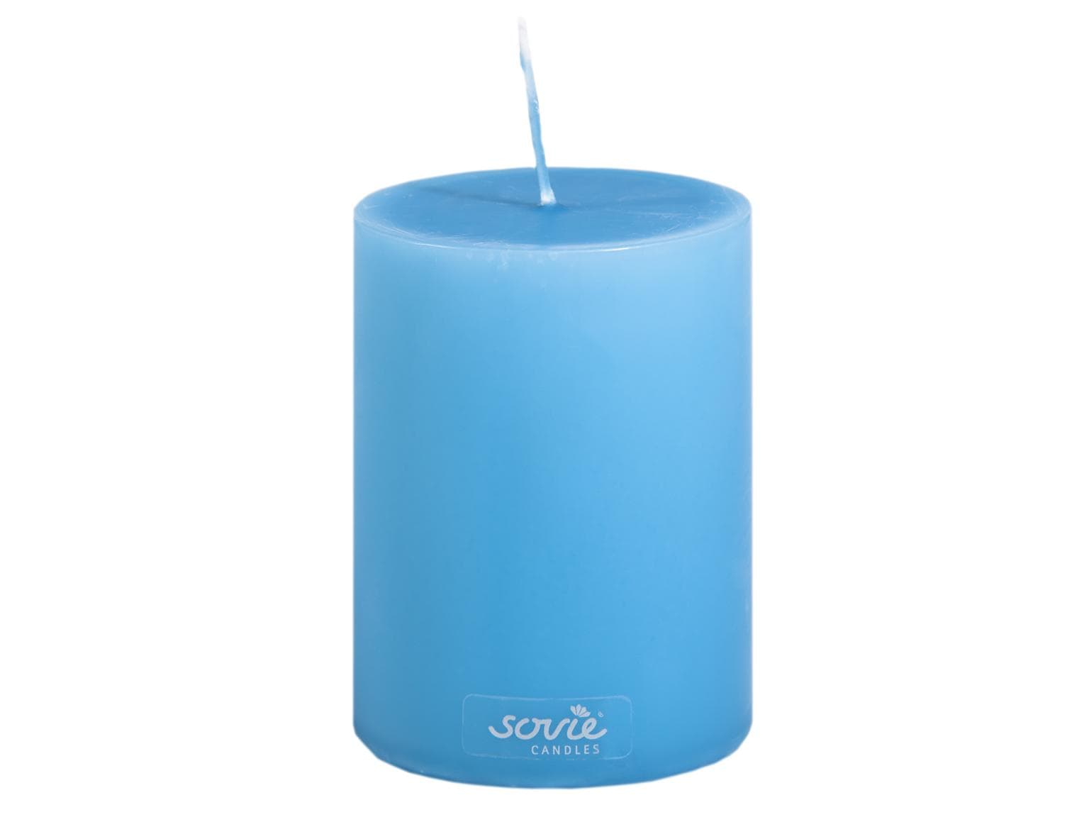 Stumpenkerzen, Ø 70 mm x 100 mm, aquablau