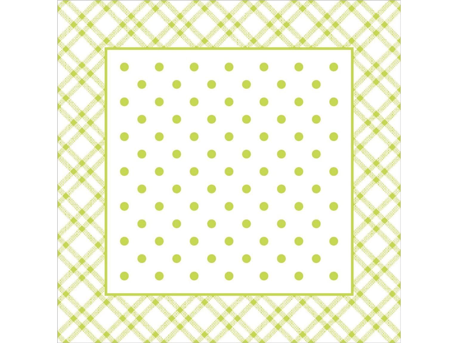 Dessous de verre en papier ouate + feuille, 95x95mm, "ANTONIA" citron vert