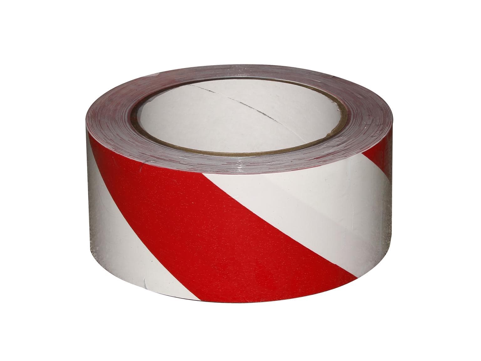 Bodenmarkierungsband PVC, 50 mm x 33 m weiss-rot gestreift