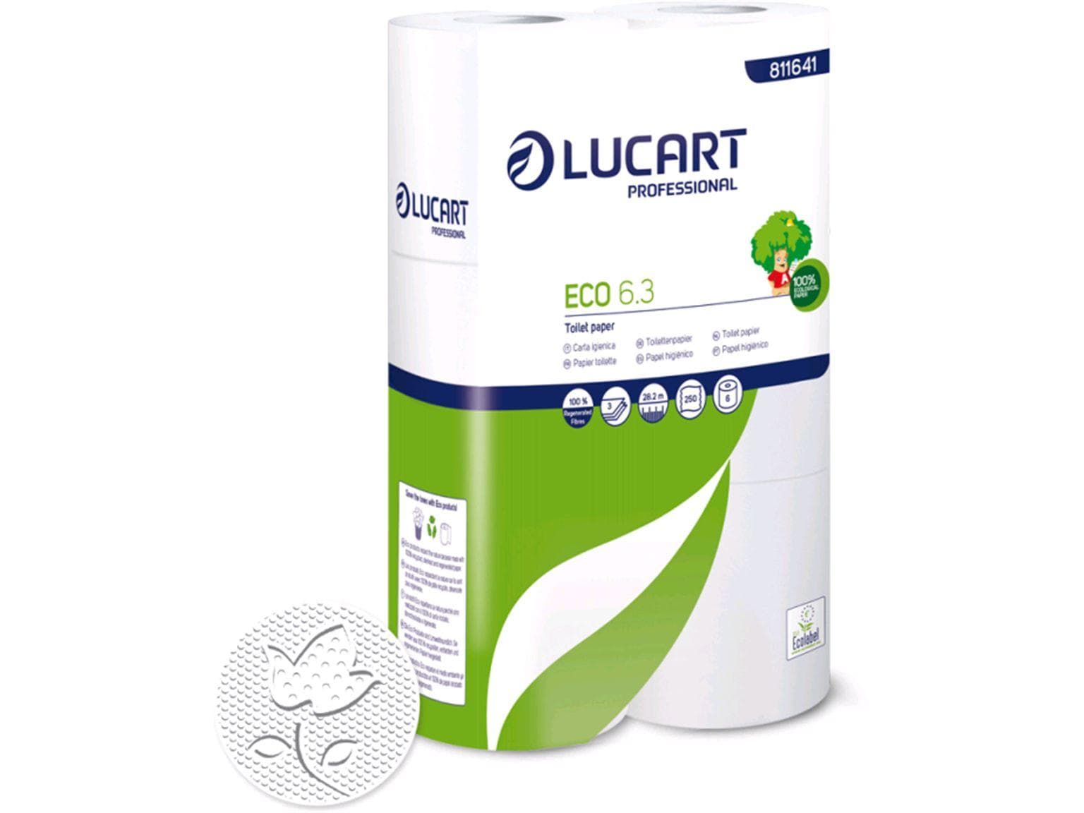 WC-Papier ECO 6.3, 100% Recycling weiss 3-lagig, 250 Coupons (9.8 x 11.3 cm),