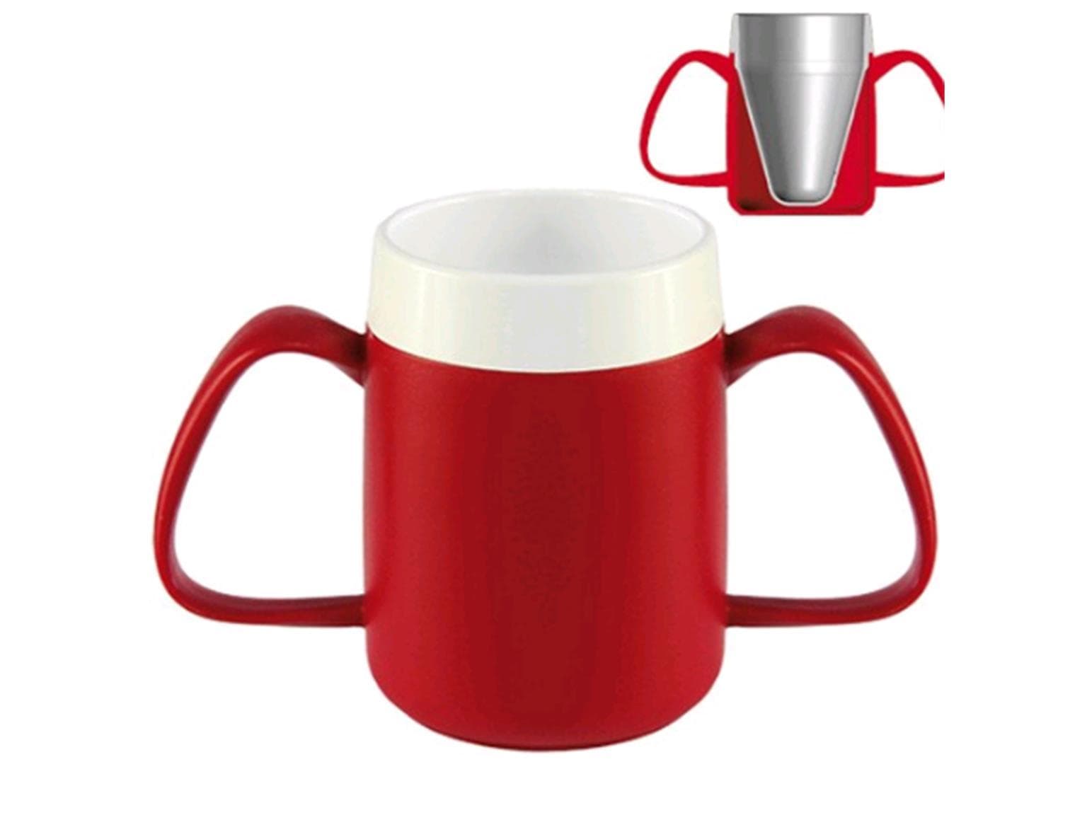 Thermobecher, Typ 815, mit zwei Henkel, konische Form des Innenbechers,