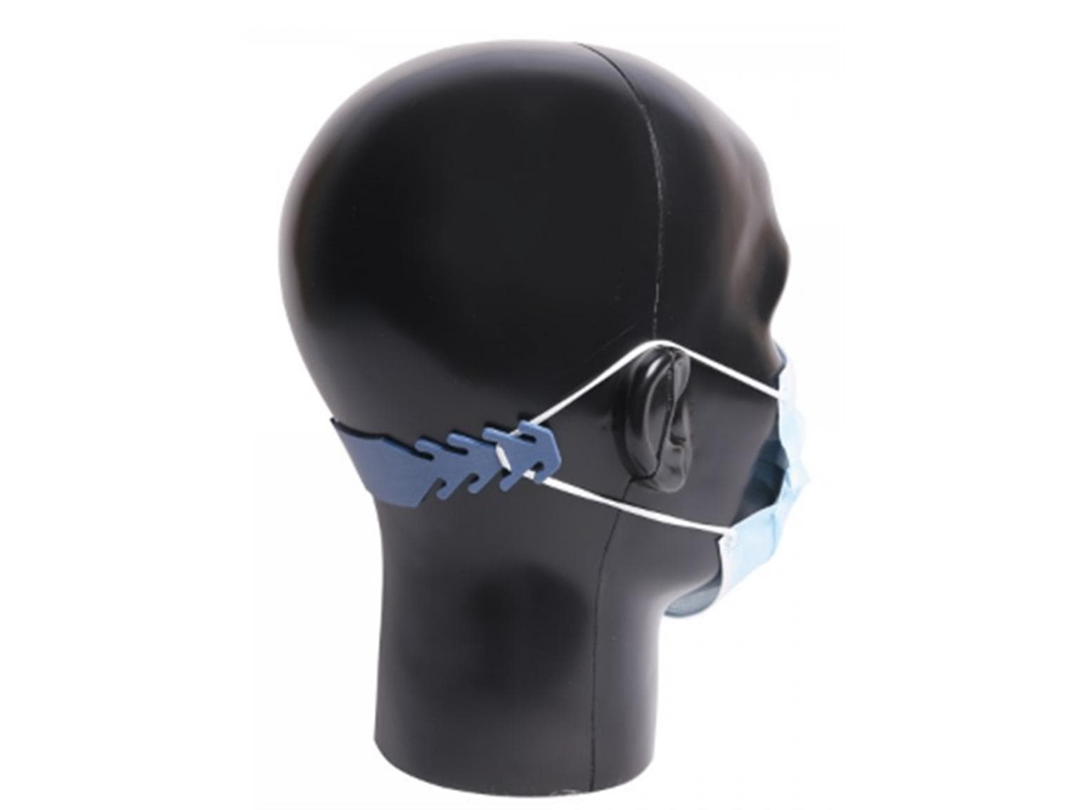 Maskenhalterung, detektierbar, blau mehrfach verwendbar, blauer Silikongummi