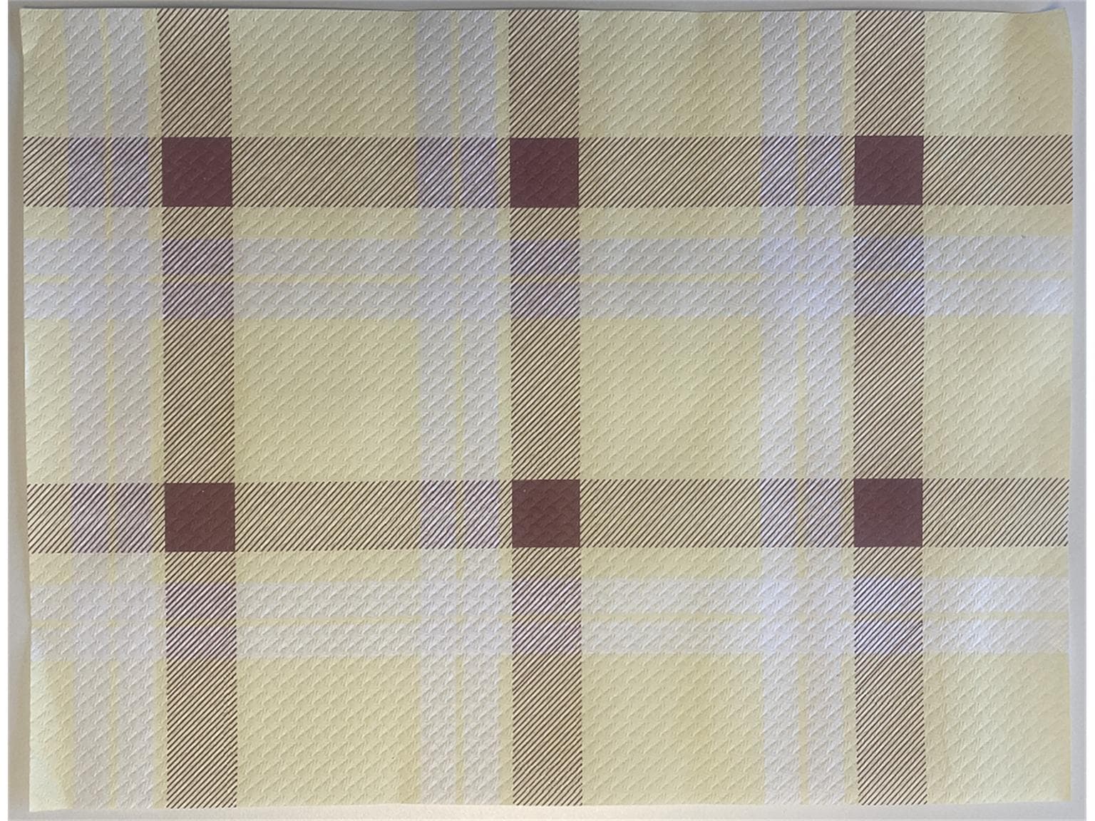 Tischset 1-lagig, 40 cm x 30 cm, karriert, Champagner/Bordeaux