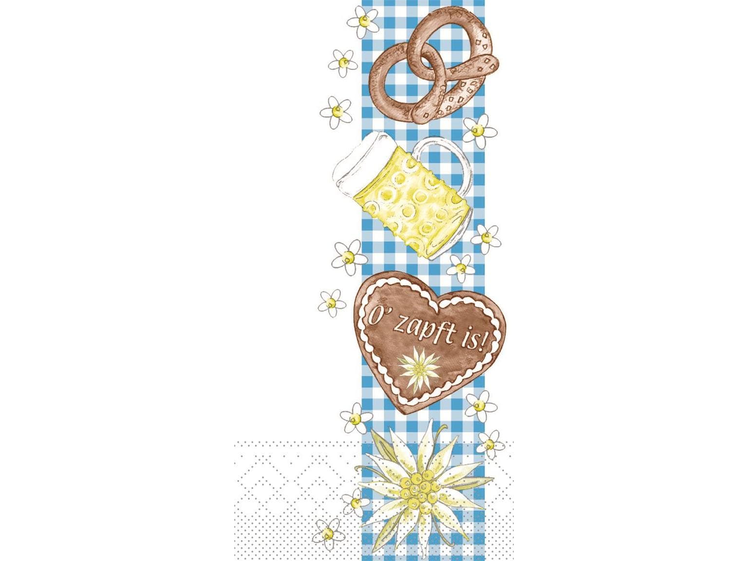 Servietten Tissue 3-lagig, 33 x 33 cm, 1/8 Falz, "BAYERN " O´zapft is