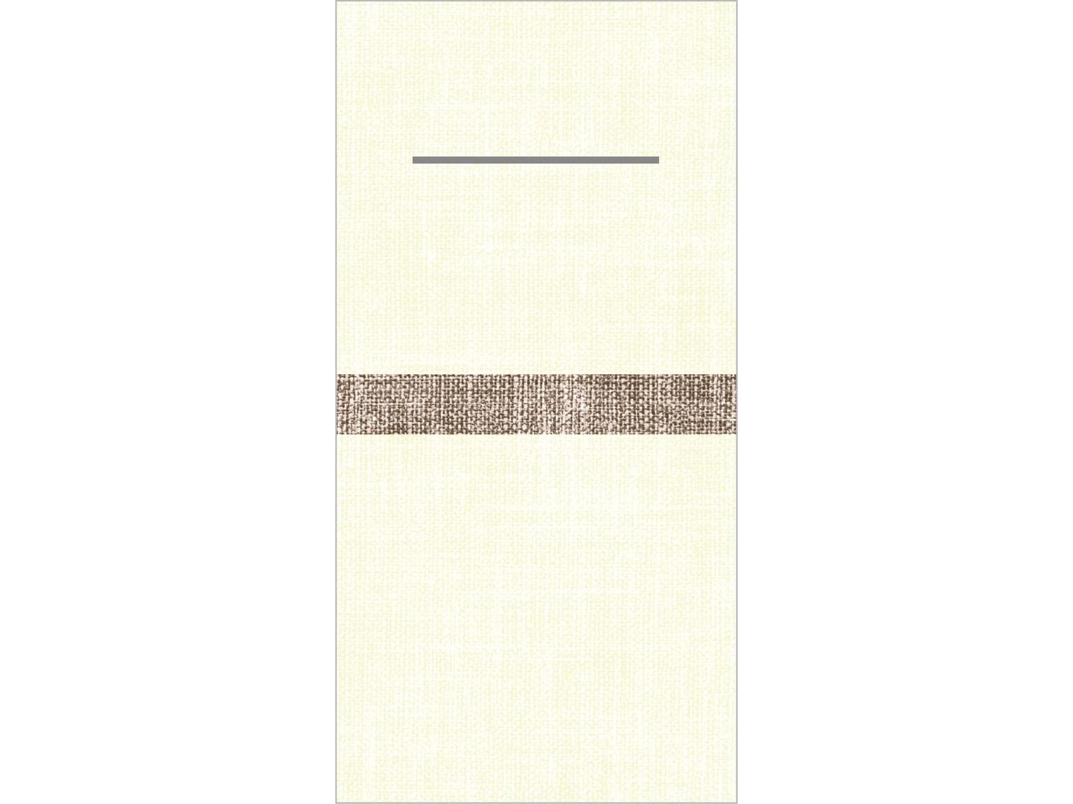 Besteckserviette Airlaid 60 gm2, 40x40cm 1/8 Falz, "JOE", creme/braun