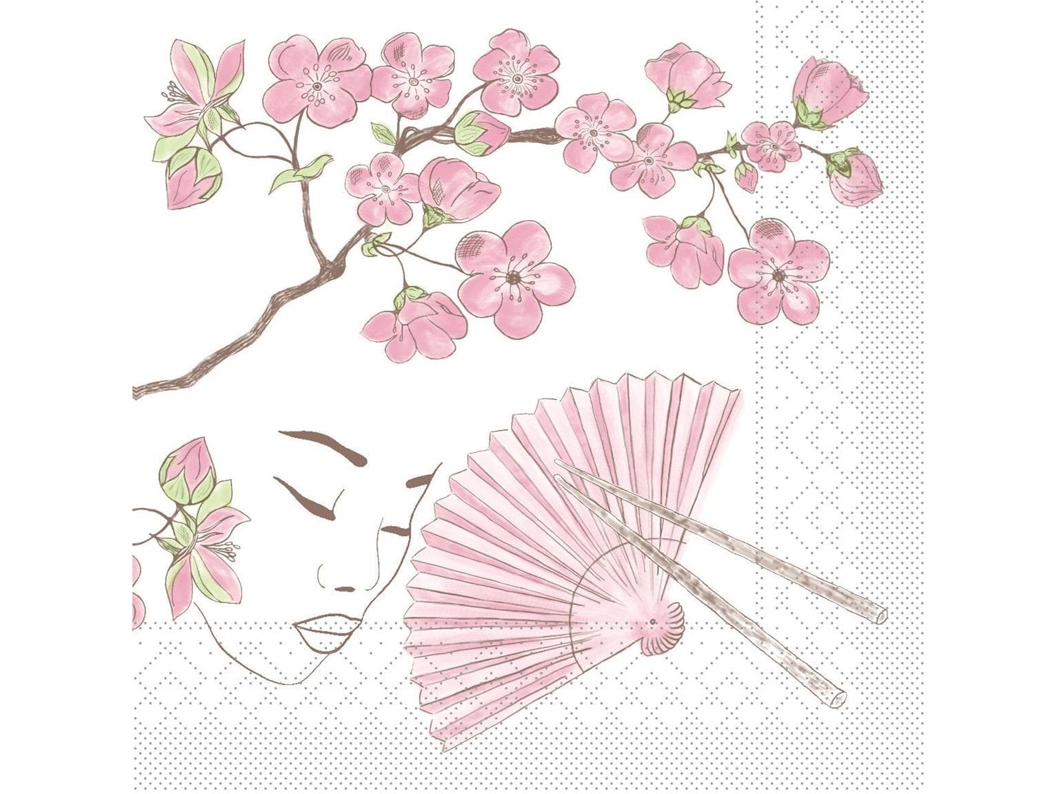 Servietten Tissue 3-lagig, 40 x 40 cm, 1/4 Falz, "ASIA"