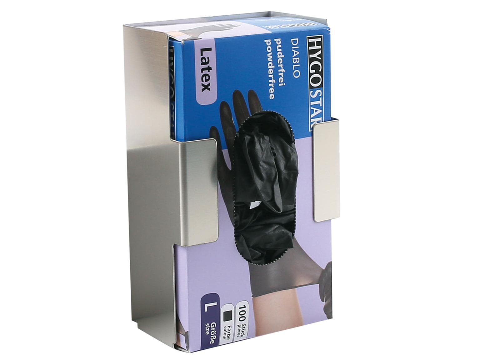 Handschuhspenderhalterung für 1 Dispenser, Edelstahl, rostfrei,