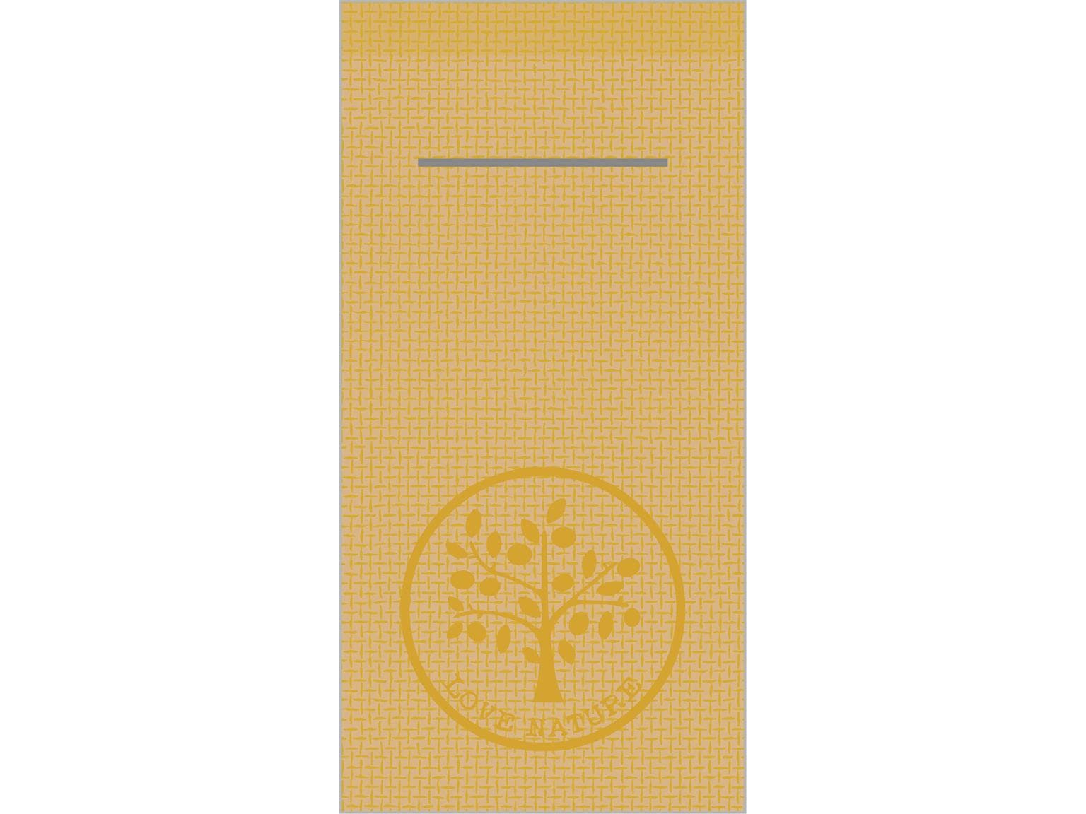 Besteckserviette Airlaid, 40 x 40 cm, 1/8 Falz, "LOVE NATURE/JUTE" naturbraun