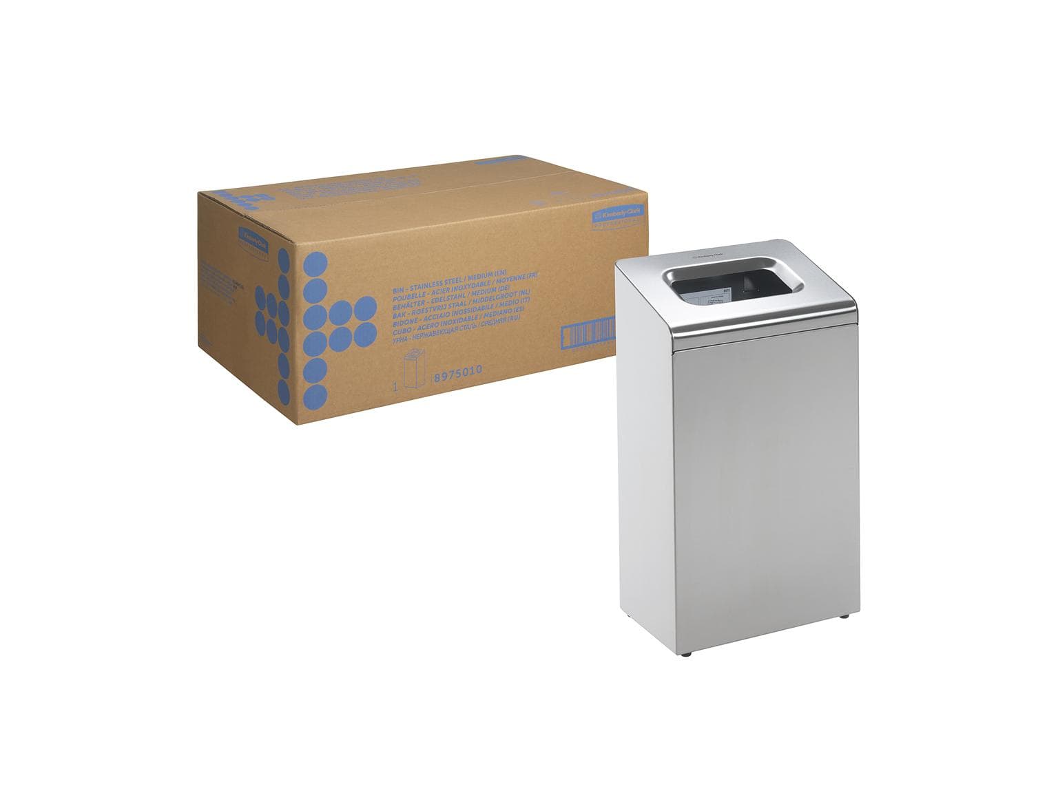 Abfallbehälter 50 Lt. KC Professional aus Edelstahl, H64.9 x B35 x T24.1 cm