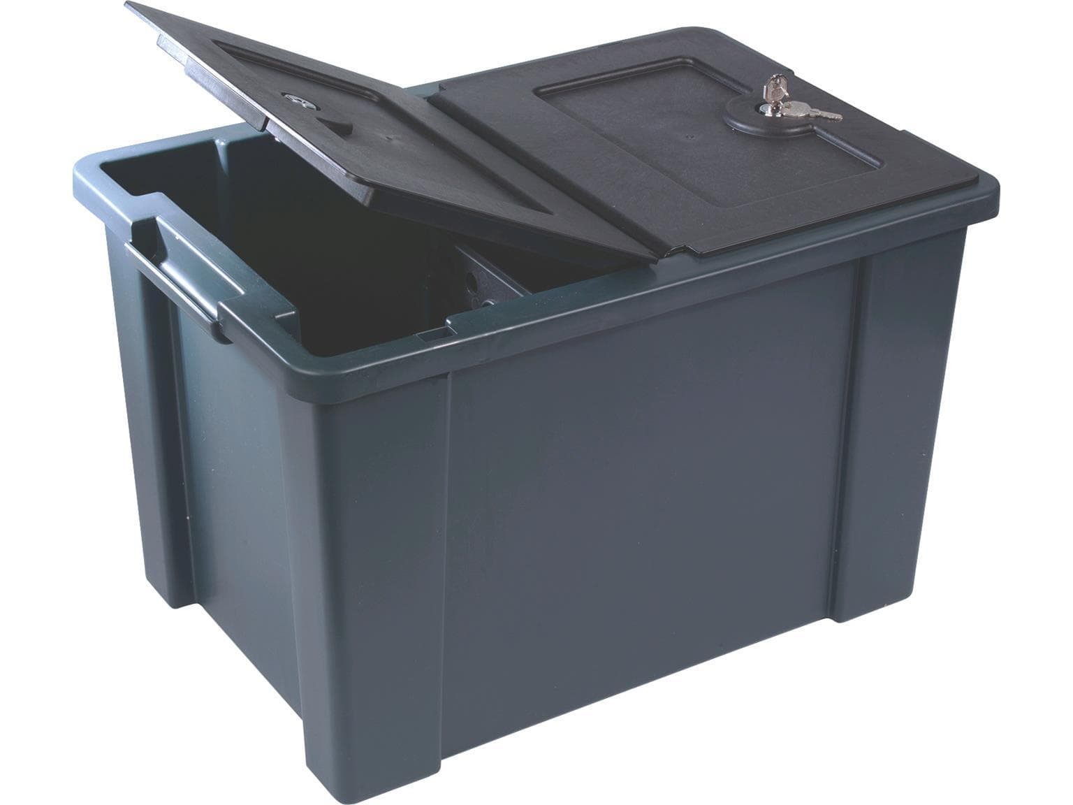 Große Ablagebox reflo, schwarz für PM-Reinigungswagen