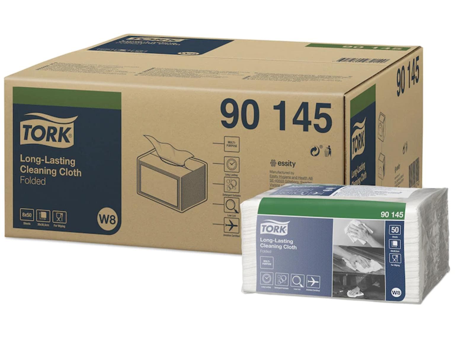 Tork Reinigungstücher W8 - Small Pack weiss, 1-lagig, 50 Blatt, 38.5 x 30 cm