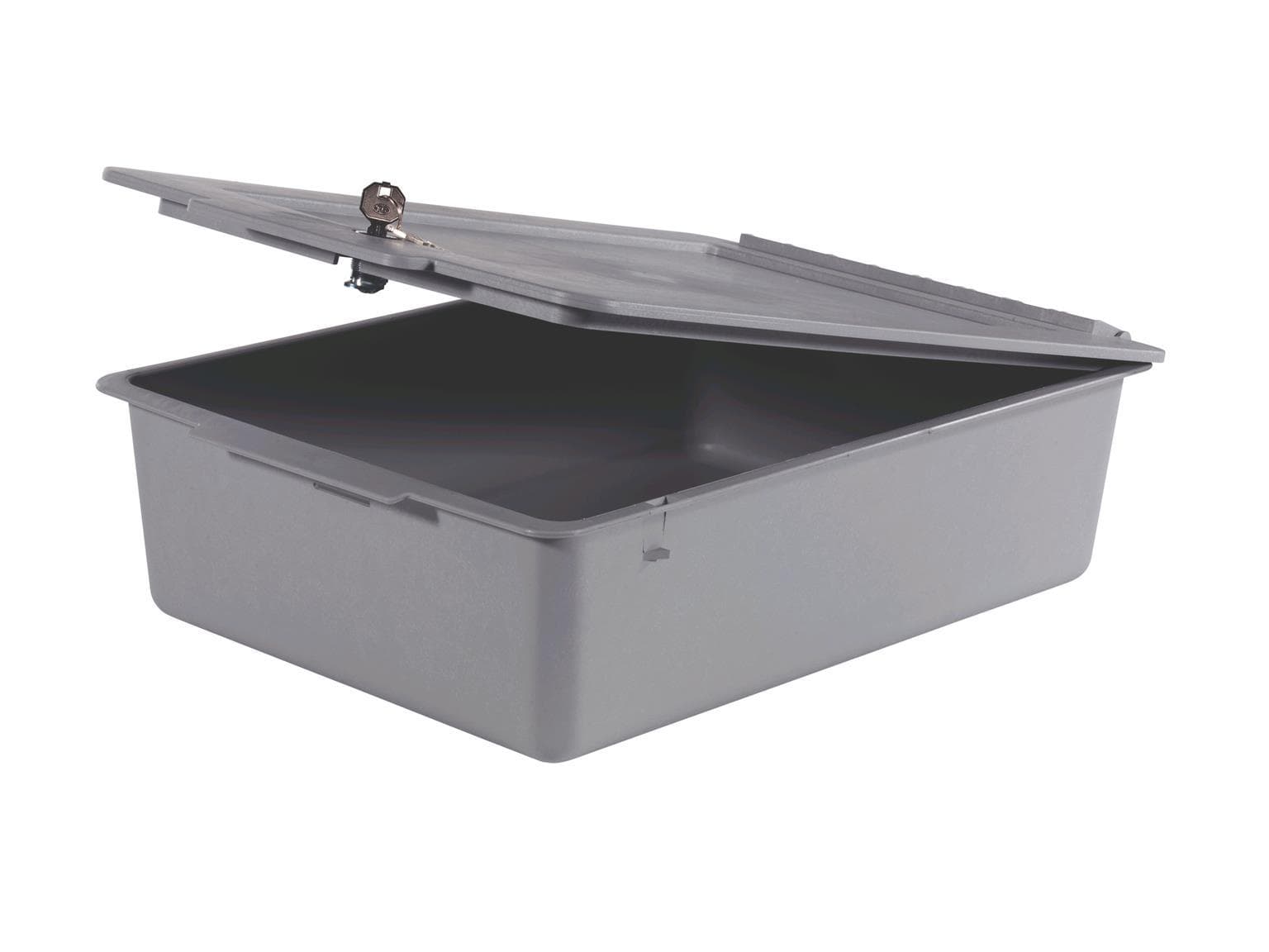 Ablageschale 120 mm tief mit Deckel ohne Facheinteilung, grau