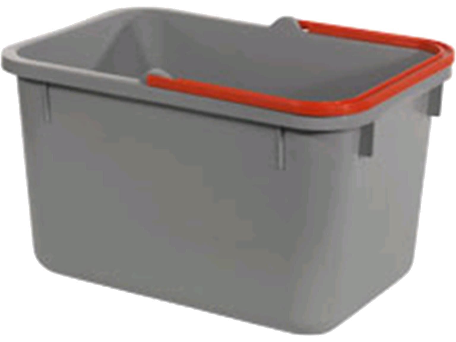 17-Liter Eimer, grau mit farbcodiertem Henkel (rot)