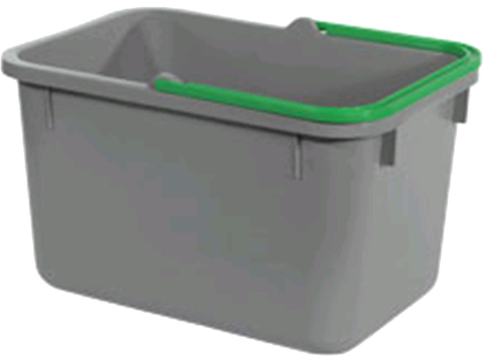 17-Liter Eimer, grau mit farbcodiertem Henkel (grün)
