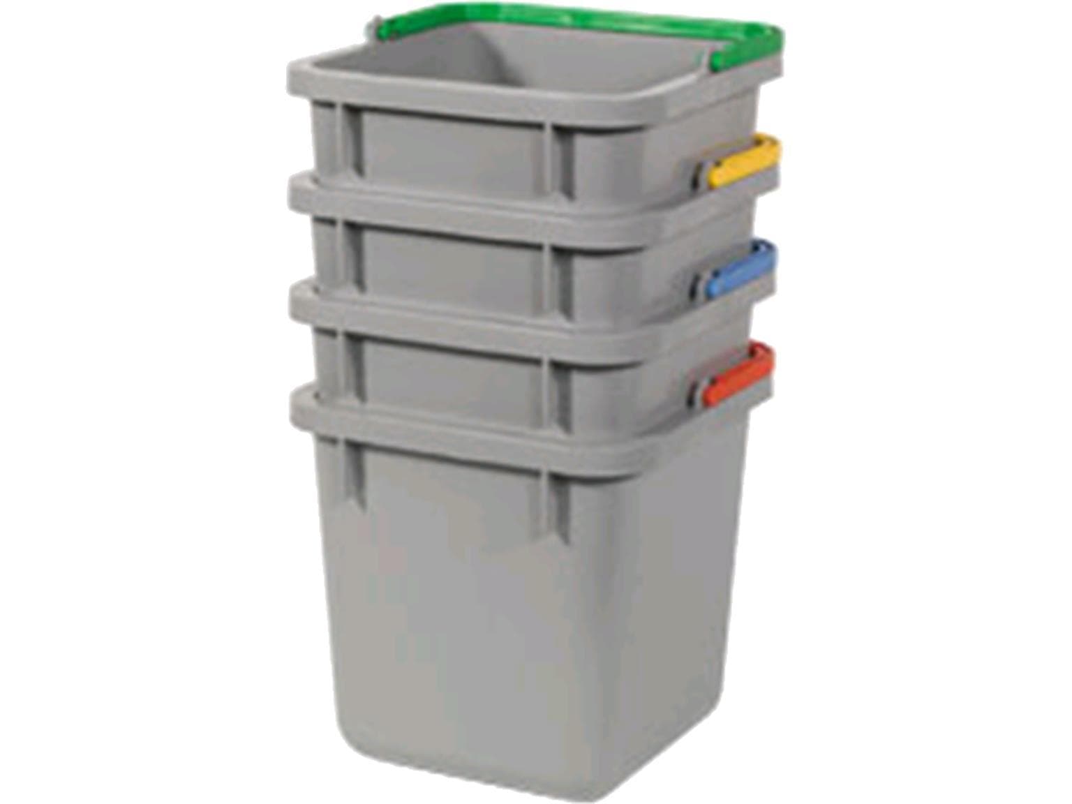 6-Liter Eimer, grau mit farbcodiertem Henkel (blau)