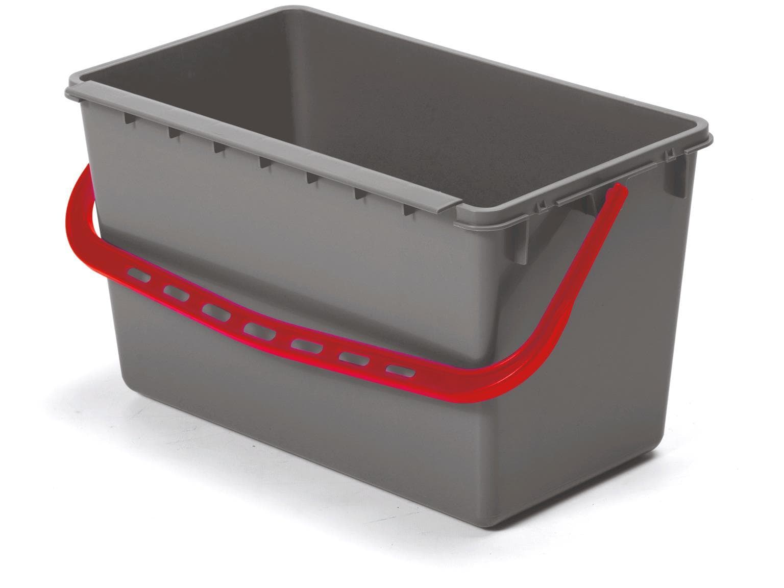 22-Liter Eimer, grau mit farbcodiertem Henkel (rot)