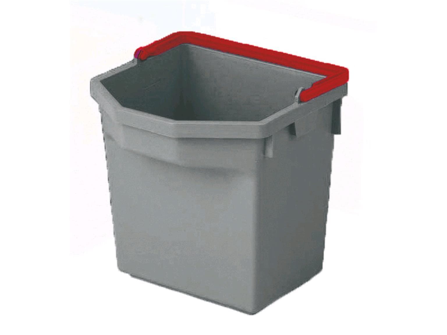 5-Liter Eimer, grau mit fabcodiertem Henkel (rot)
