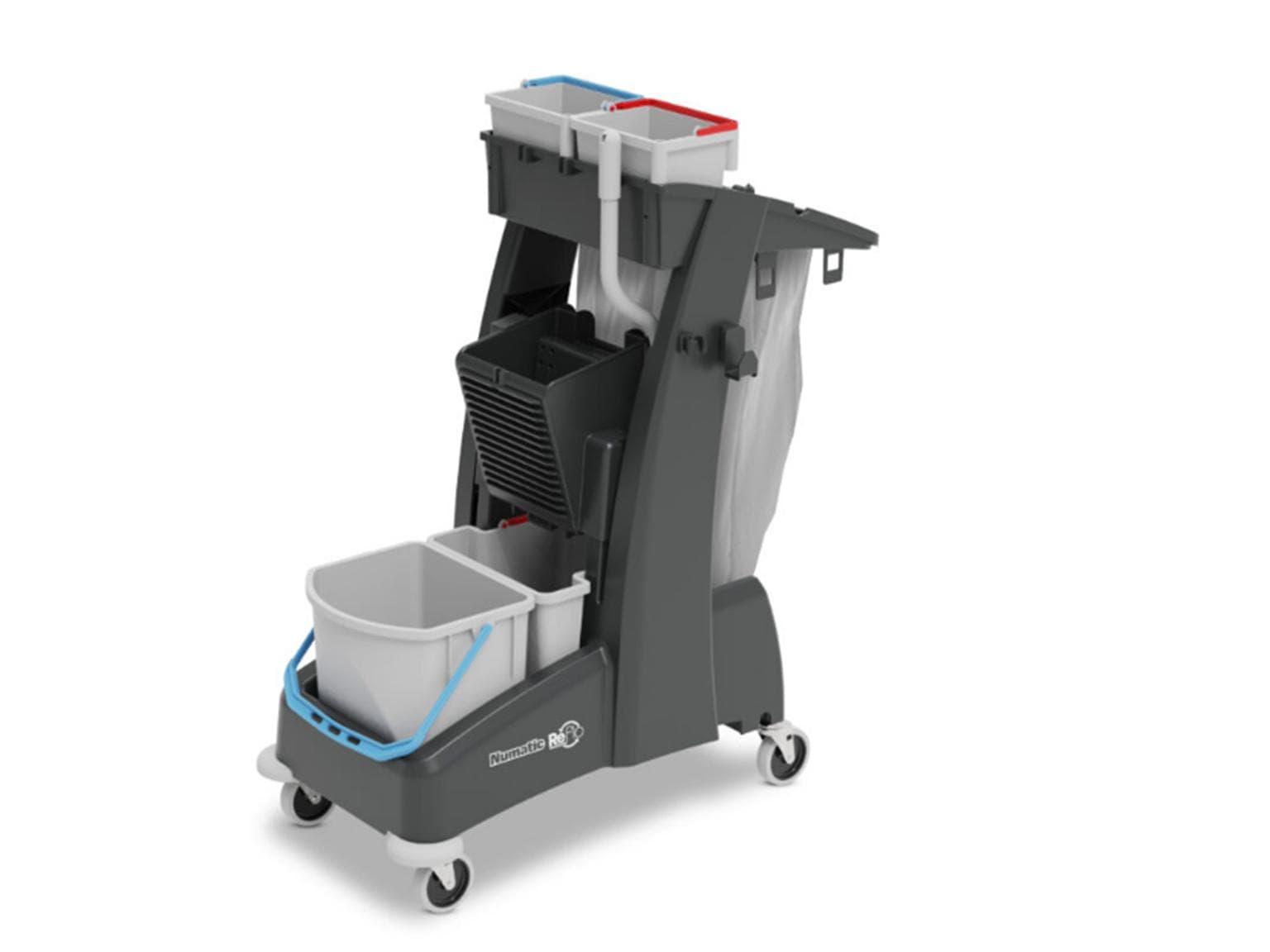 Numatic Doppelfahreimer MM4 mit Presse und Abfalleinheit