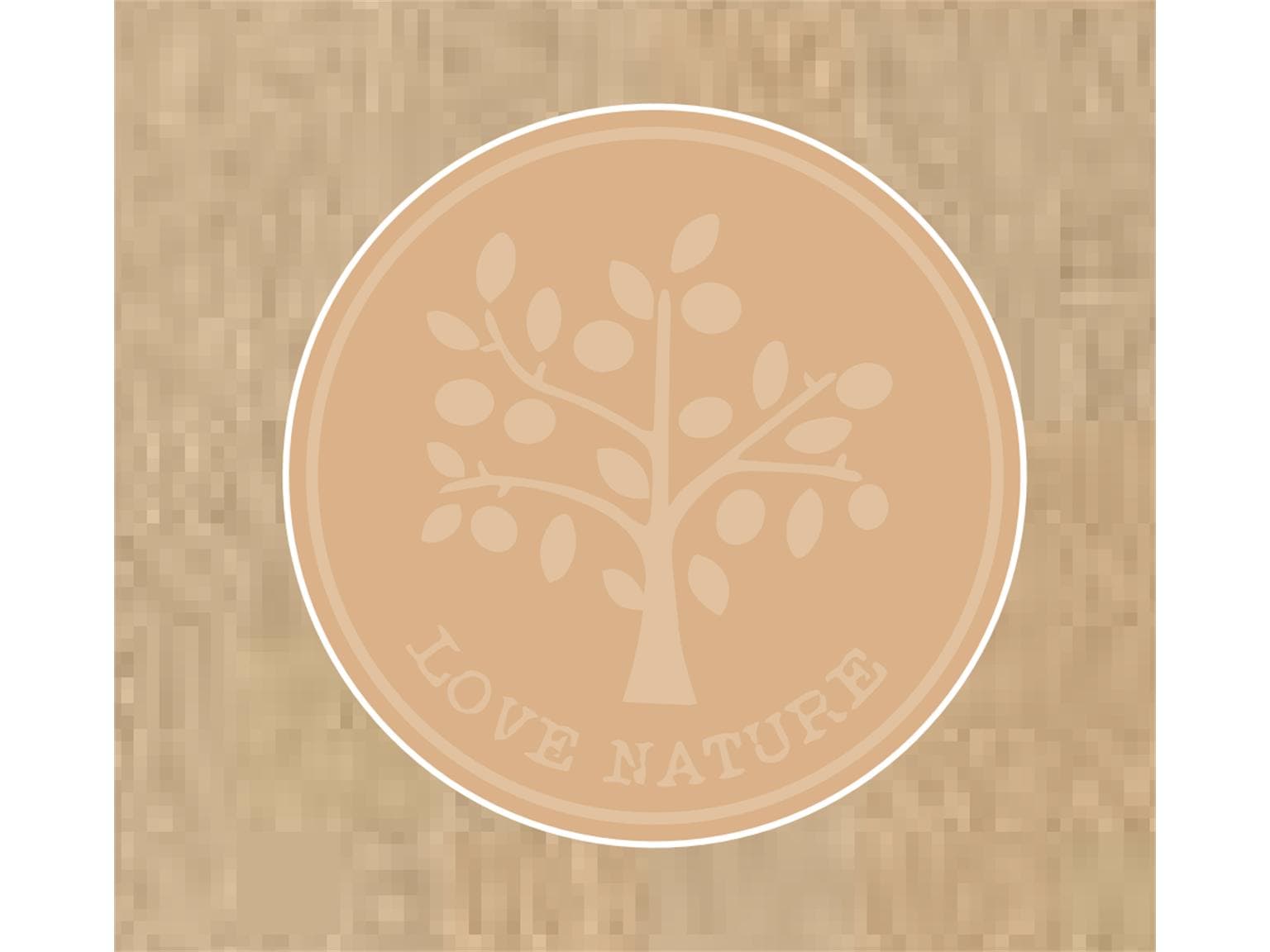 Dessous de verre, ø 90 mm rond, Love Nature, ouate de soie + papier herbe