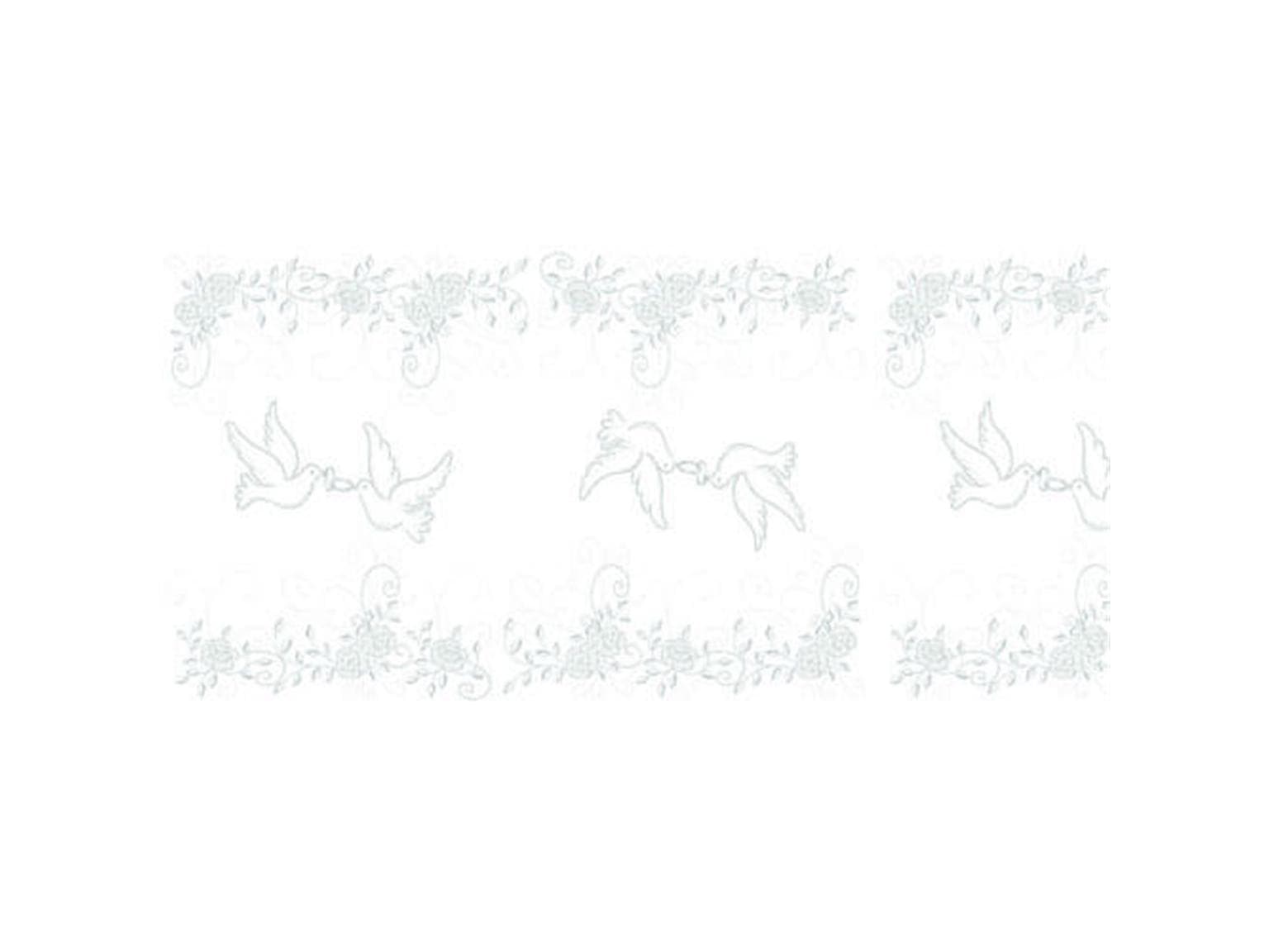 Tischläufer Airlaid, 40 cm x 24 lfm, Hochzeit (hellgrau/silber)