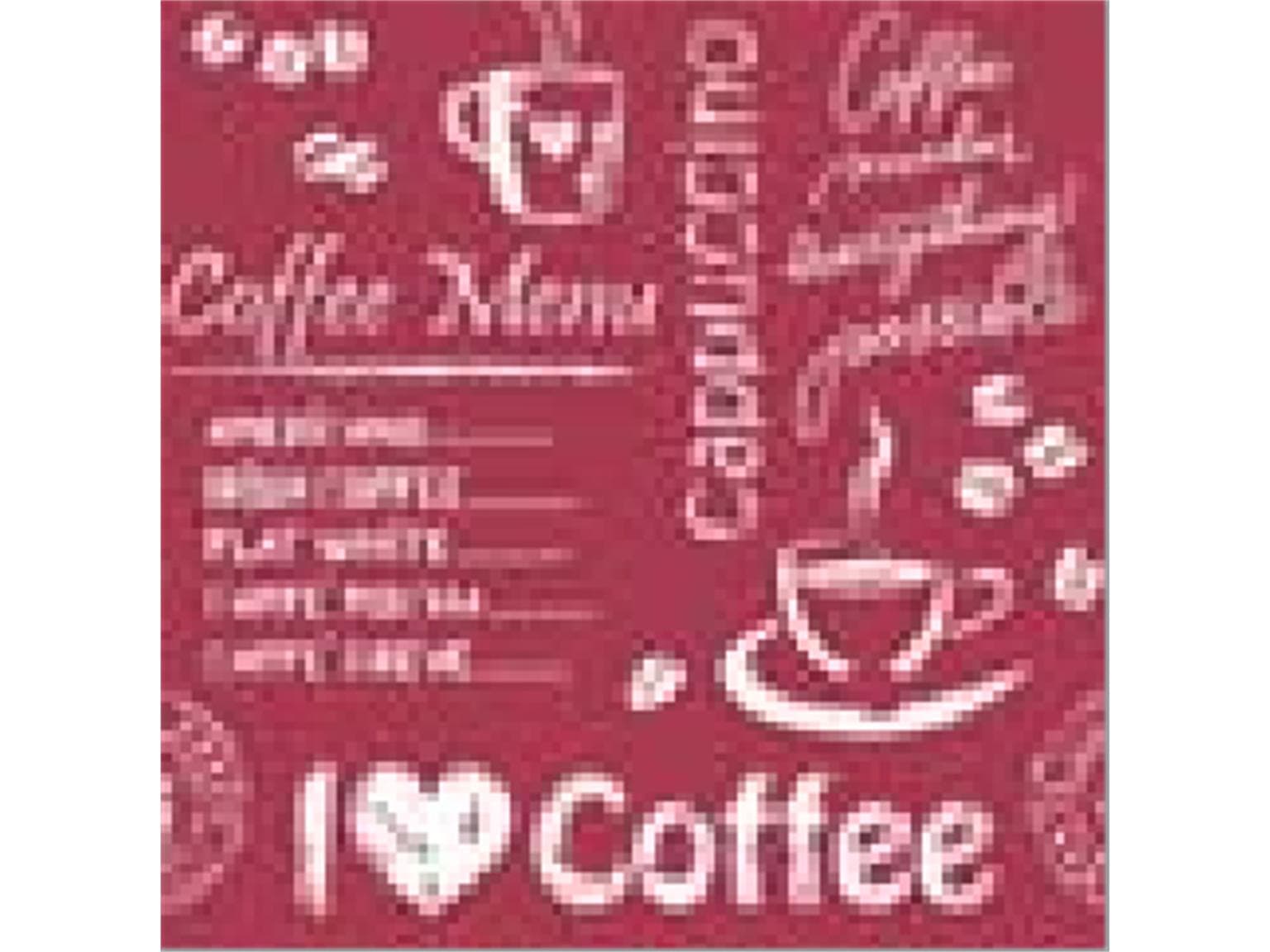 Dessous de verre, carré 90 x 90 mm, 9 plis, Coffee time (bordeaux), ouate de soie