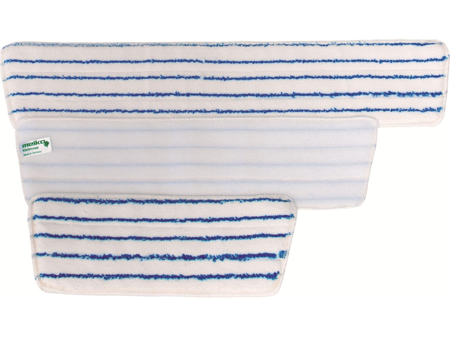 Trapezklettmopp Micro-Borste 28 x 9 cm blau/weiss, Microfaserbezug mit eingear-