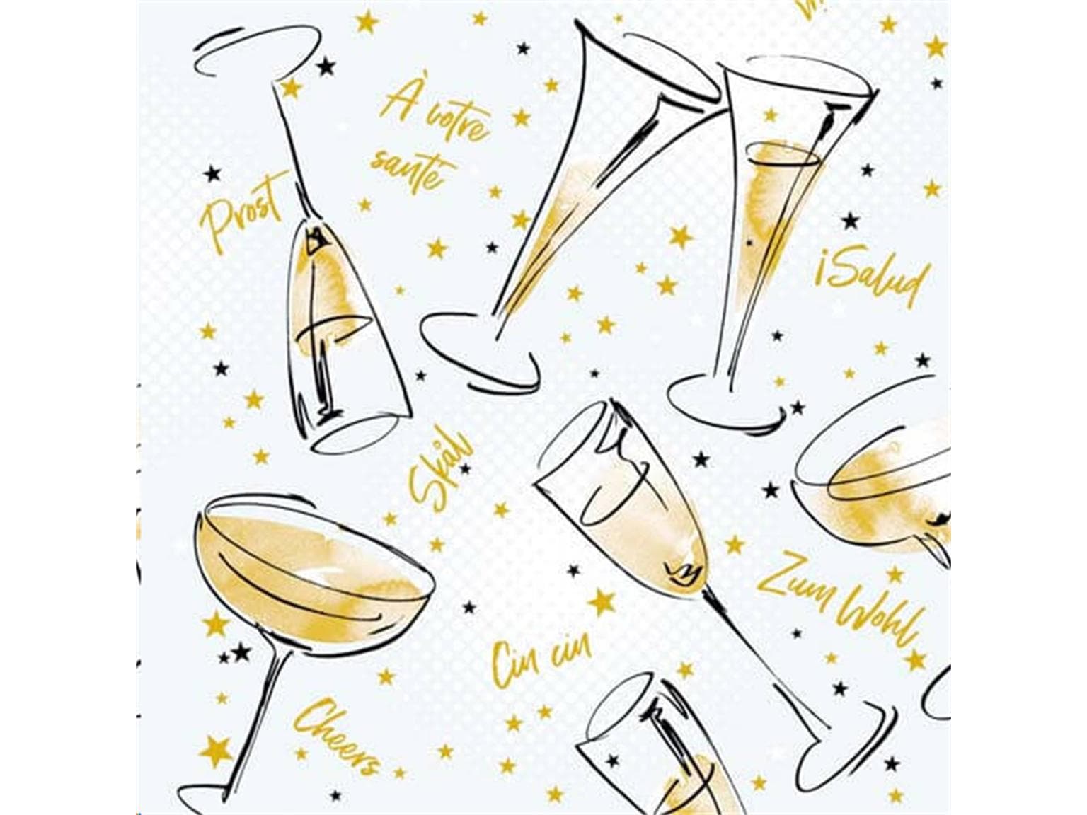 Servietten Airlaid 60 gm2, 40 x 40 cm 1/4 Falz, Cheers