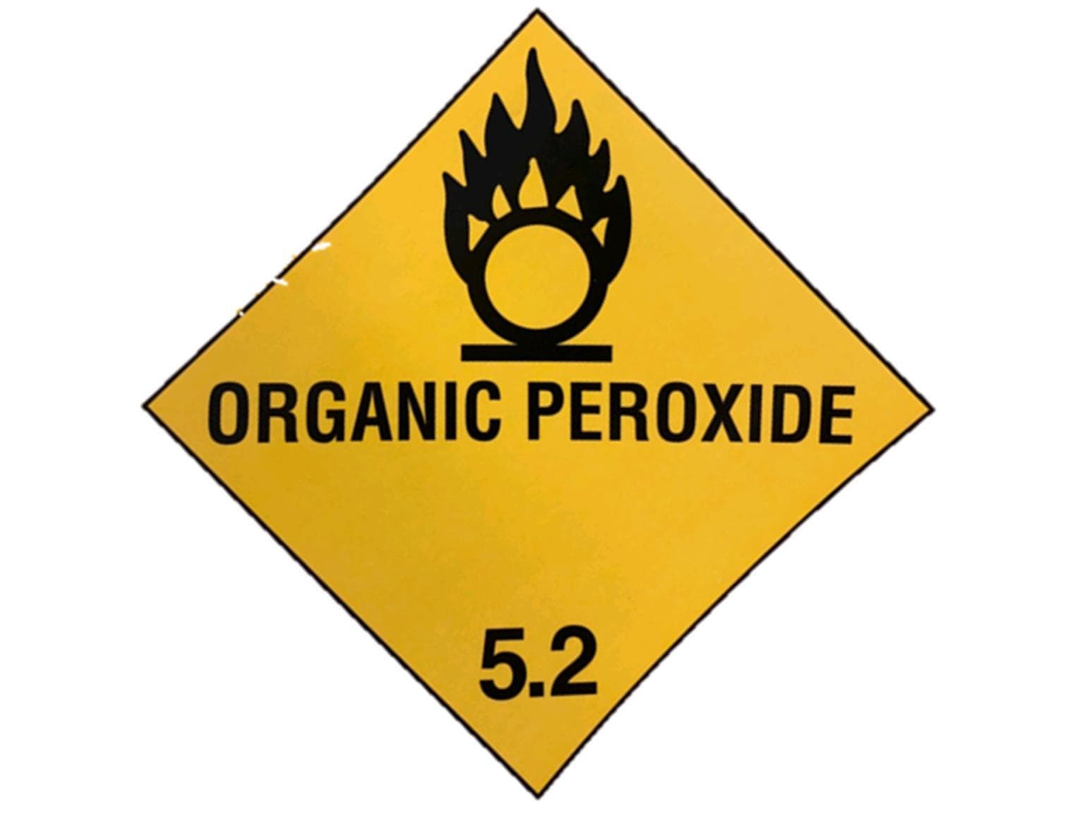 Gefahrgutetikette «Organische Peroxide - Kl. 5.2", 100 x 100 mm