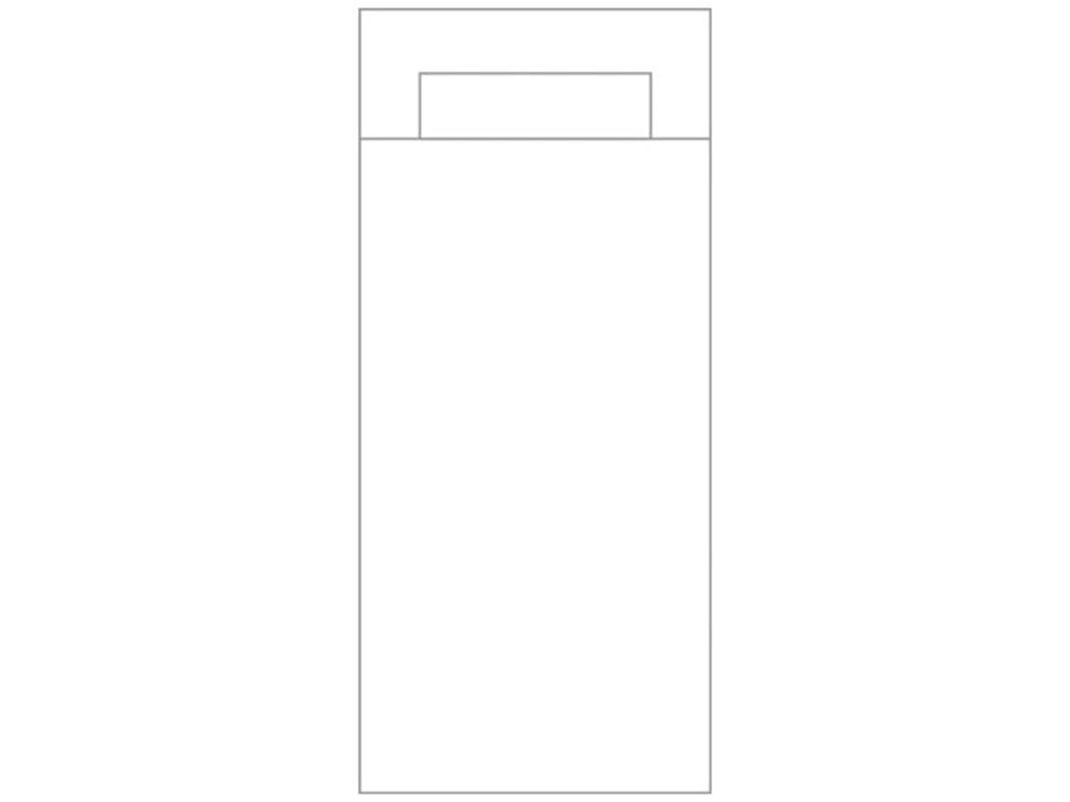 Bestecktasche Papier + Tissue, 202x85mm, weiss, unbedruckt