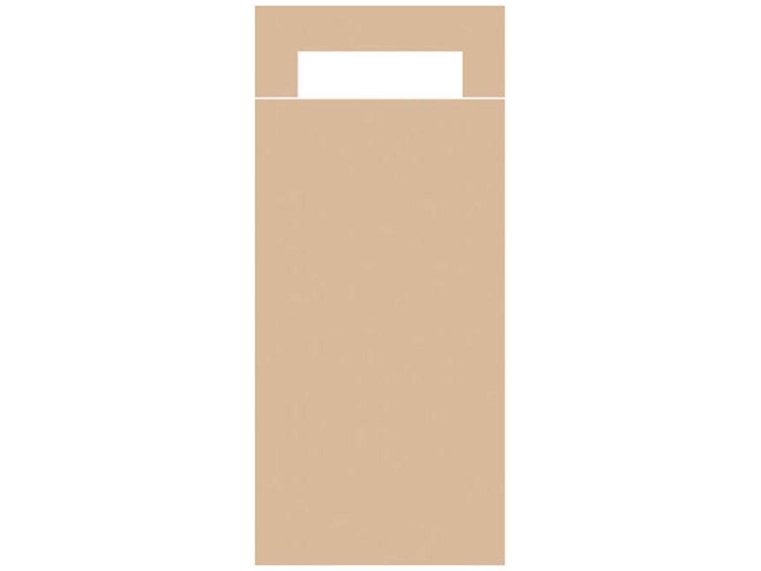 Bestecktasche Papier + Tissue, 202x85mm, naturbraun, unbedruckt