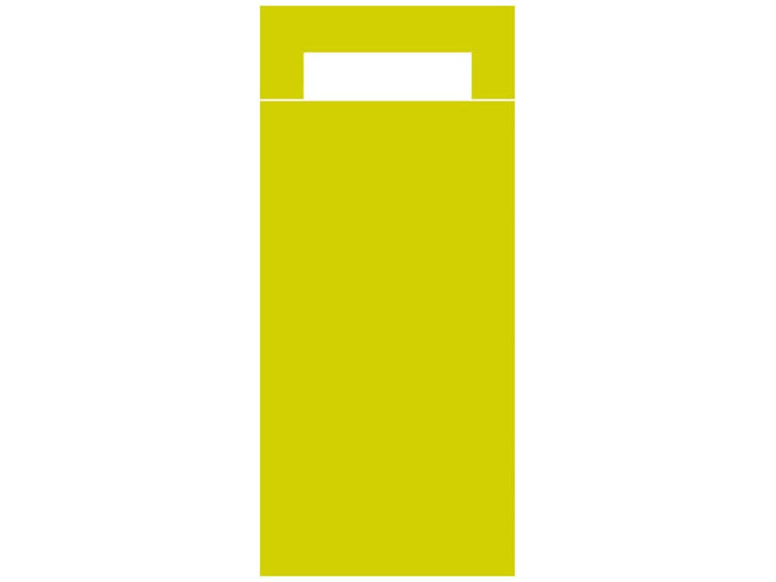 Bestecktasche Papier + Tissue, 202x85mm, lime, unbedruckt