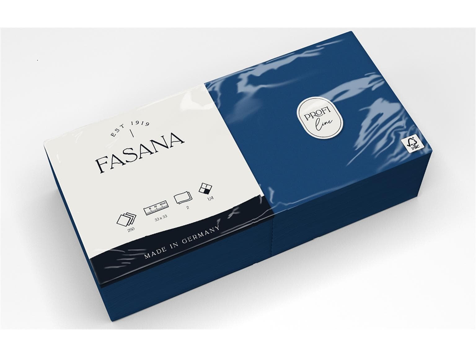 Servietten Fasana 2-lagig, 33 x 33 cm 1/4 Falz, royalblau (203)
