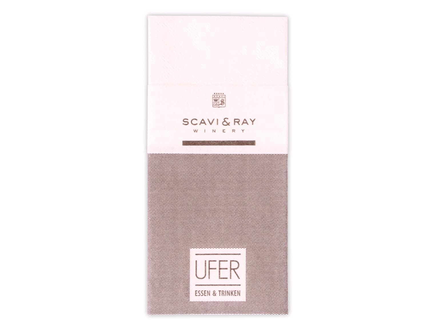 Bestecktasche mit Werbedruck 40 x40 cm, 1/8 Falz, Airlaid 65 g/m2