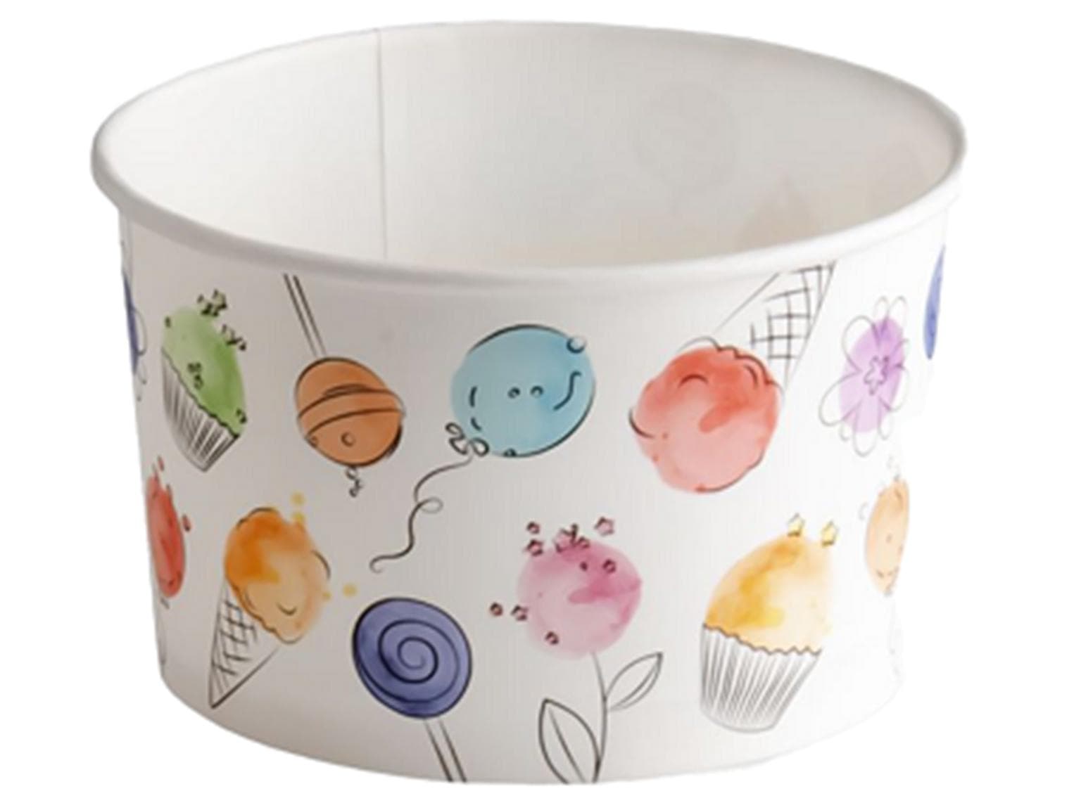 Eisbecher 370 cc (ø 103 mm, Höhe 64 mm), aus Pappe, mit Standarddruck