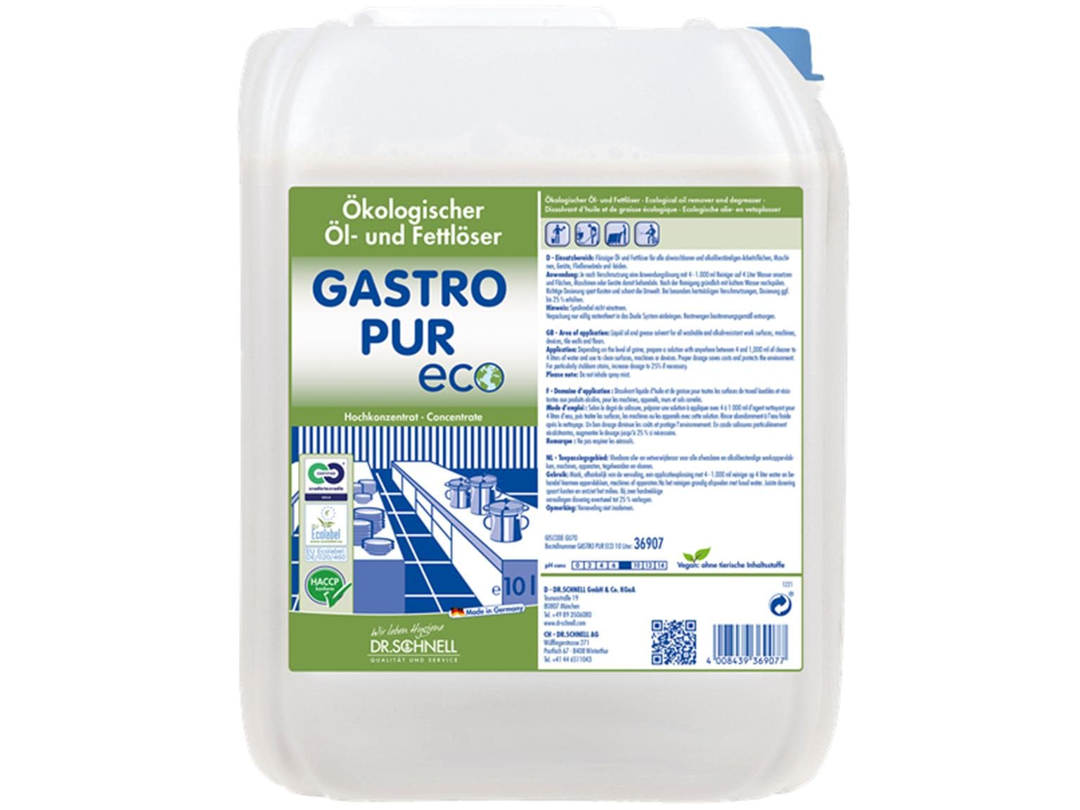 GASTRO PUR ECO, Hochwirksamer, ökolog- ischer Öl-, Fett- und Russlöser; für