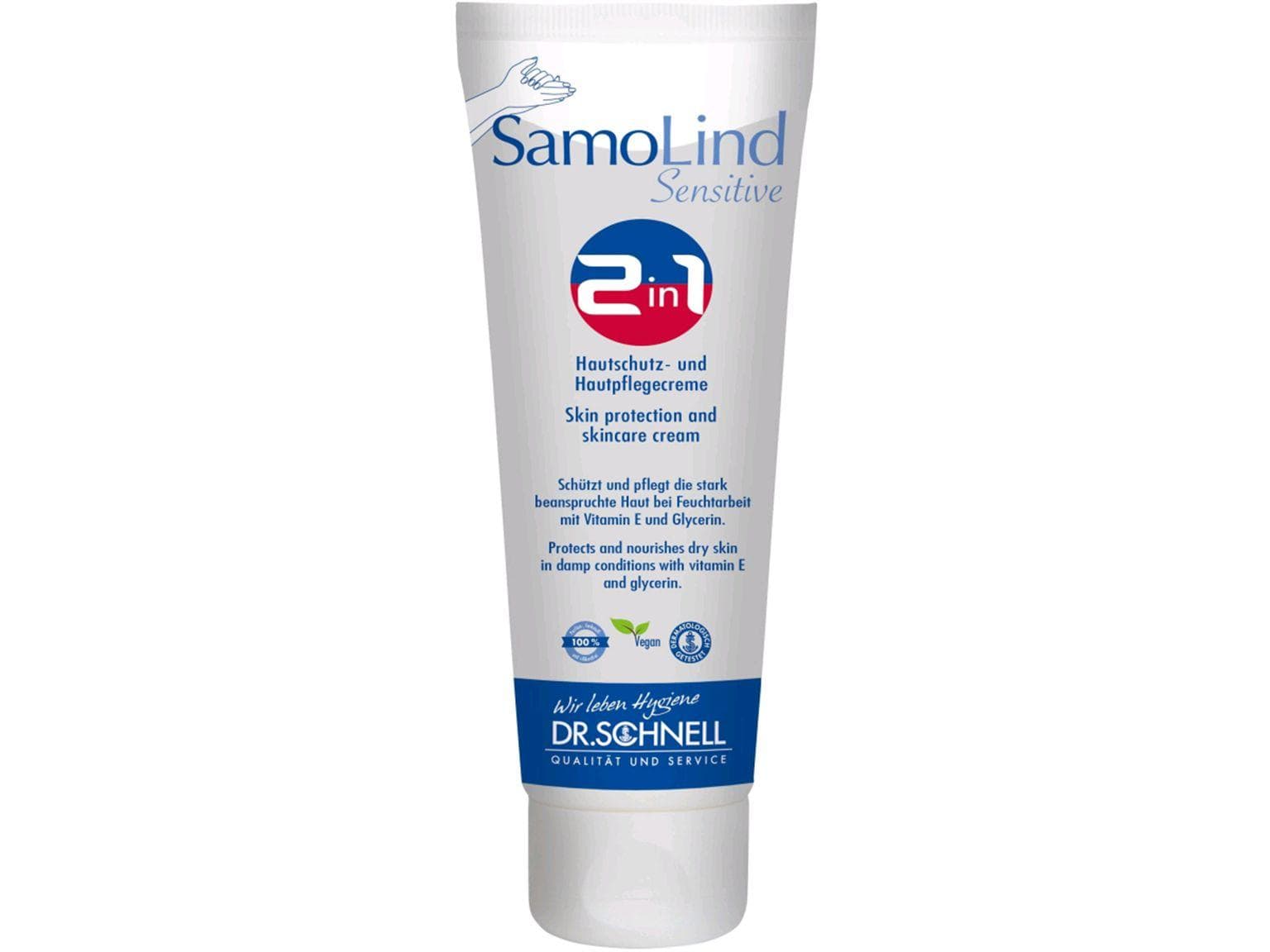 SamoLind Sensitive, Hautschutz und Hautpflegecreme 2 in 1