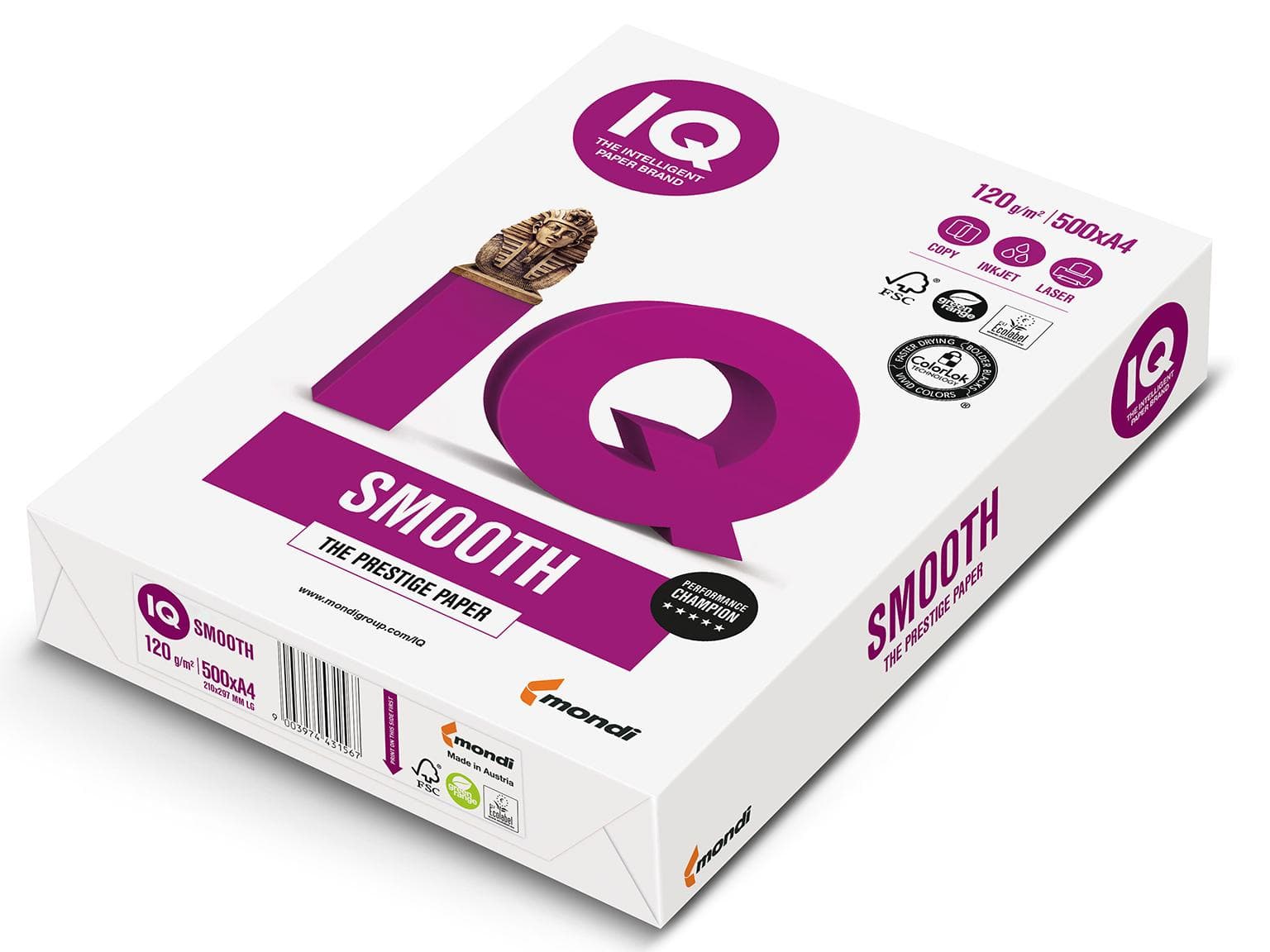 Kopierpapier IQ Selection, A4,120 gm2 Premiumpapier, hochweiss, extra glatte