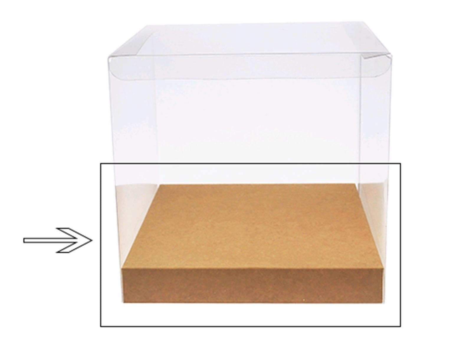 PVC-Box Einlage, Kraft 210x210/30mm, flach geliefert