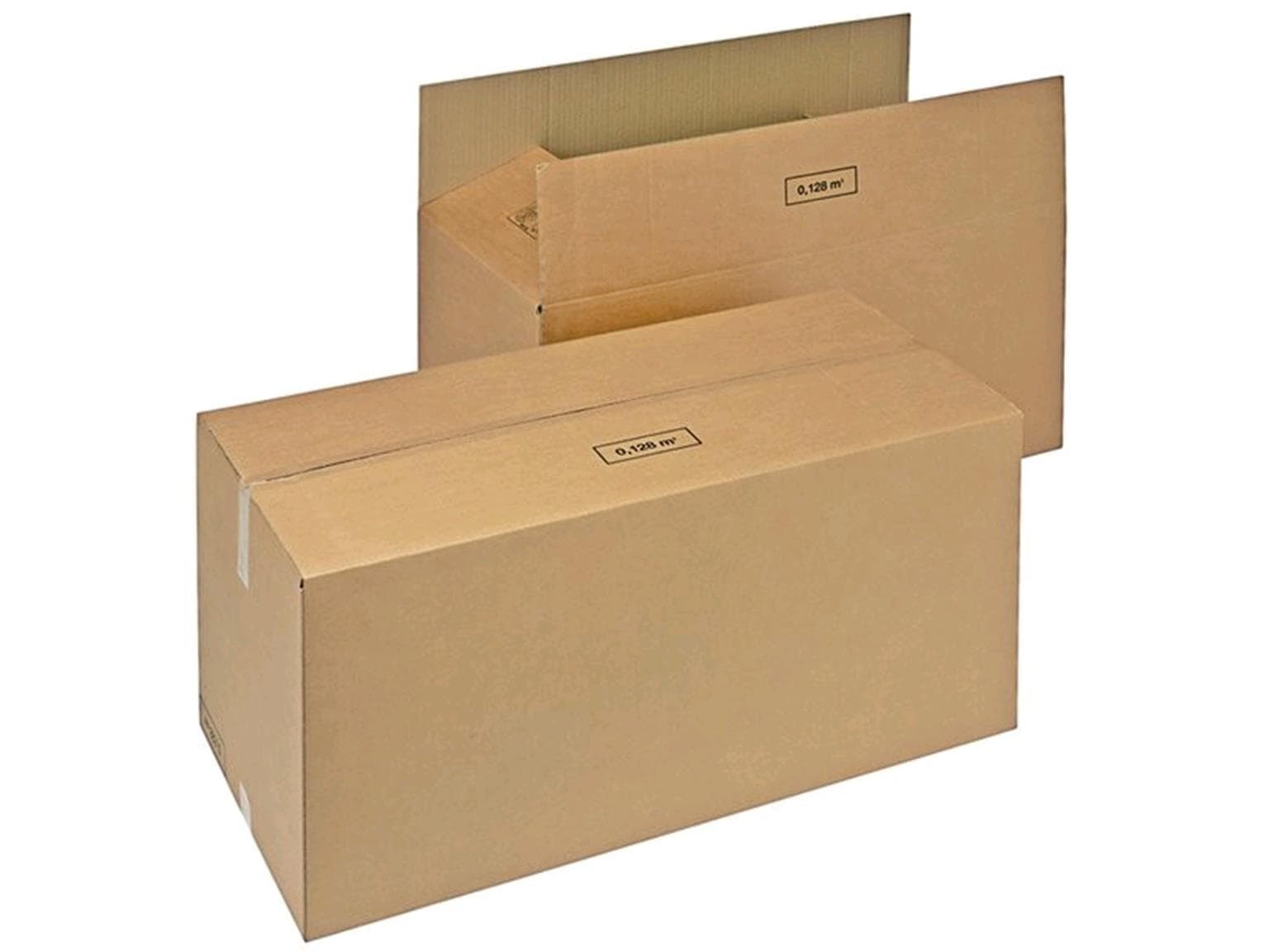 Faltschachtel 2-wellig, braun/braun, Innenmasse 586x386x372 mm, Fefco 0201