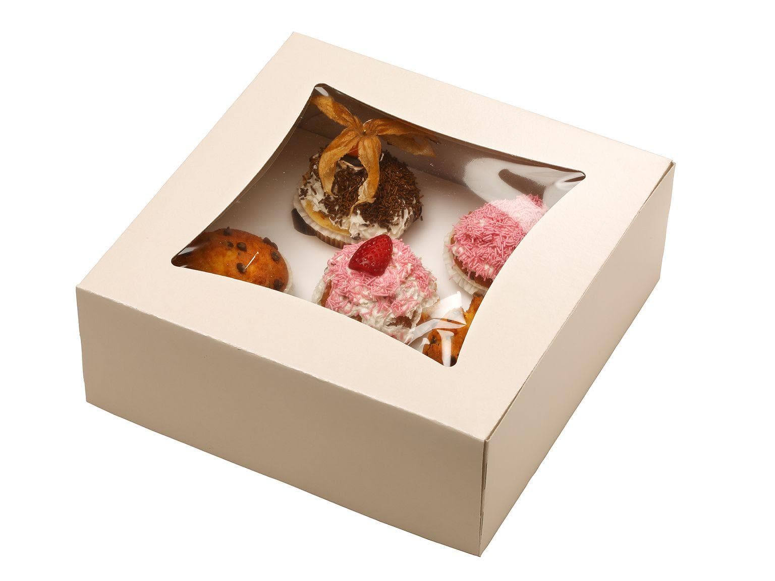 Tortenschachtel 27 x 27 x 10 cm Elfenbein, unbedruckt