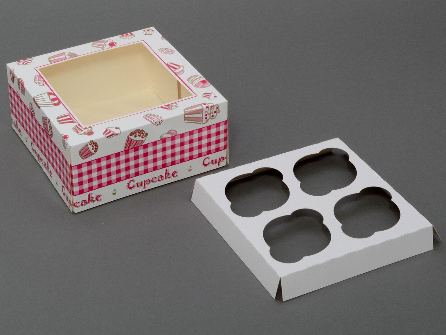 Cupcakes 170 x 170 x 80 mm, inklusive Einlage für 4 Cupcakes