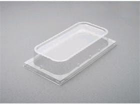 Behälterdeckel für Eiscrème aus PVC, transp, 370 x 175 mm, Höhe 68 mm