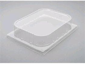 Behälterdeckel für Eiscrème aus PVC, transp, 370 x 266 mm, Höhe 75 mm