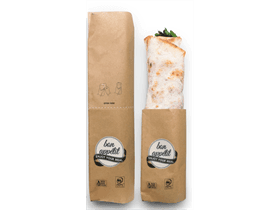 Wrap-Beutel aus braunem Pergamentersatz 40 x 26 cm (offen), braun, fettdicht,